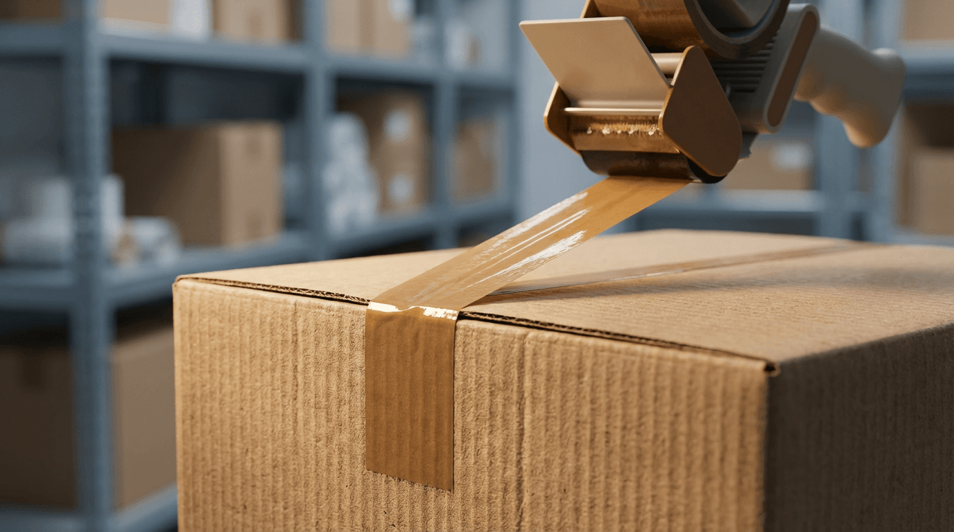 Hands carefully stacking cardboard boxes on a pallet